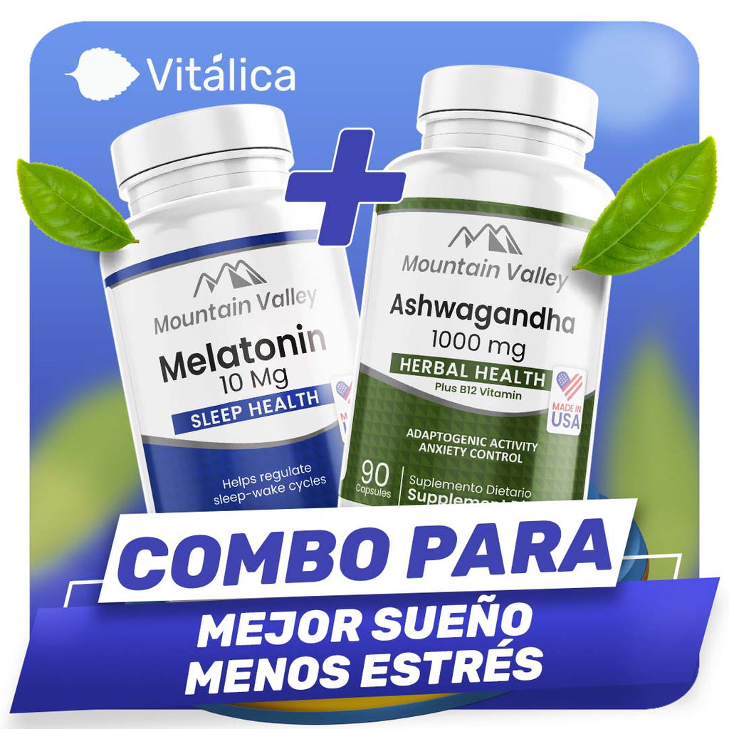 COMBO PARA MEJOR SUEÑO Y MENOS ESTRÉS | Ashwagandha Mountain Valley + Melatonina Mountain Valley