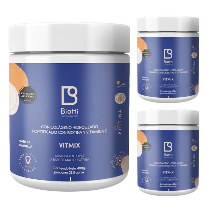 Promo 3 colageno hidrolizado 12000mg biotti 400gr 1