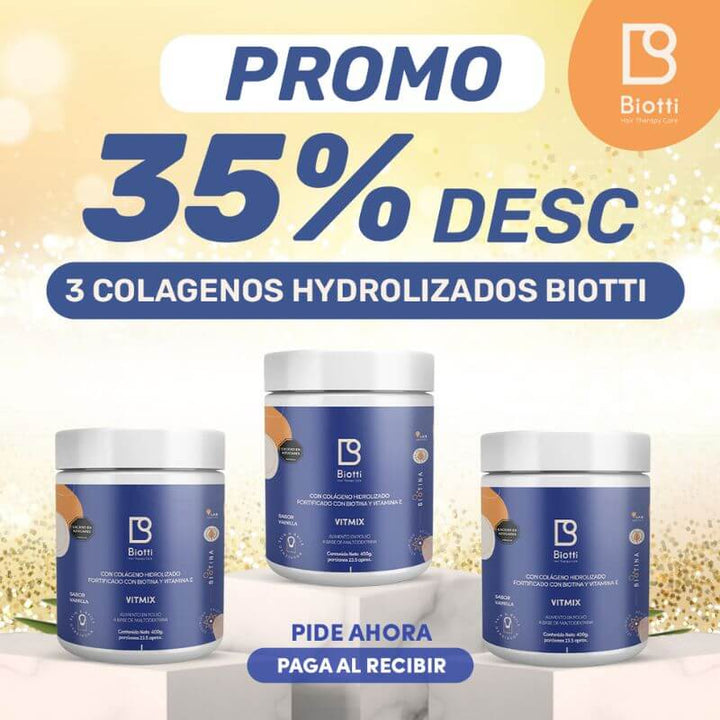 Promo 3 colageno hidrolizado 12000mg biotti 400gr 2