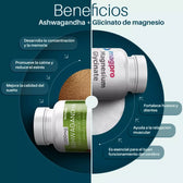 Glicinato de Magnesio + Ashwagandha, 100 + 90  cápsulas