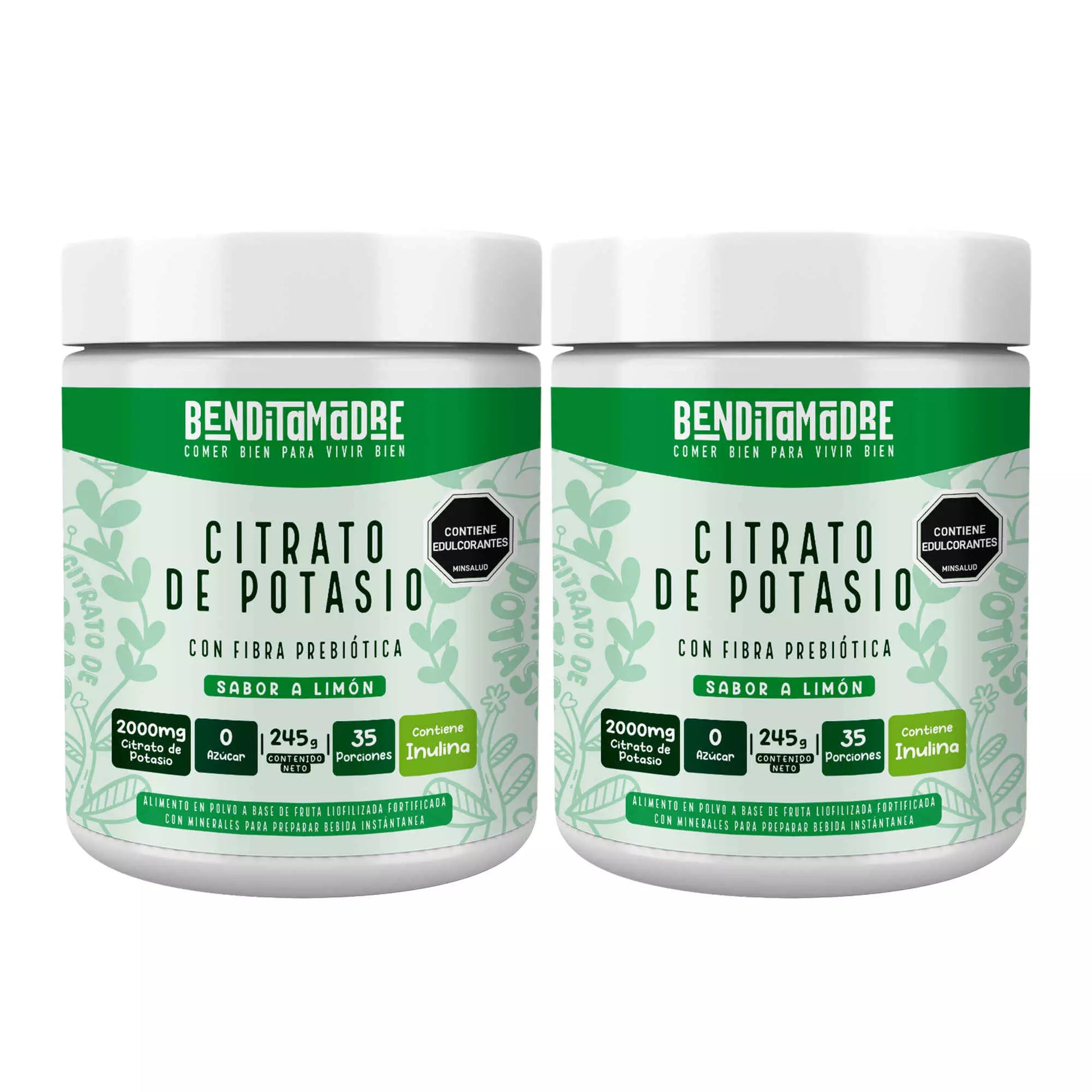 Citrato de Potasio Sabor Limón, 2000 mg X2
