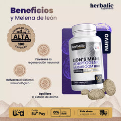 Melena de León 2000mg, 100 Cápsulas