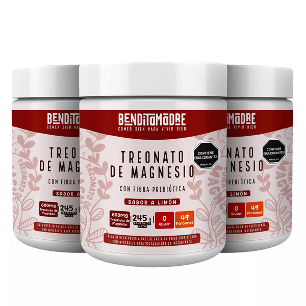 Treonato de Magnesio, 245 g X3