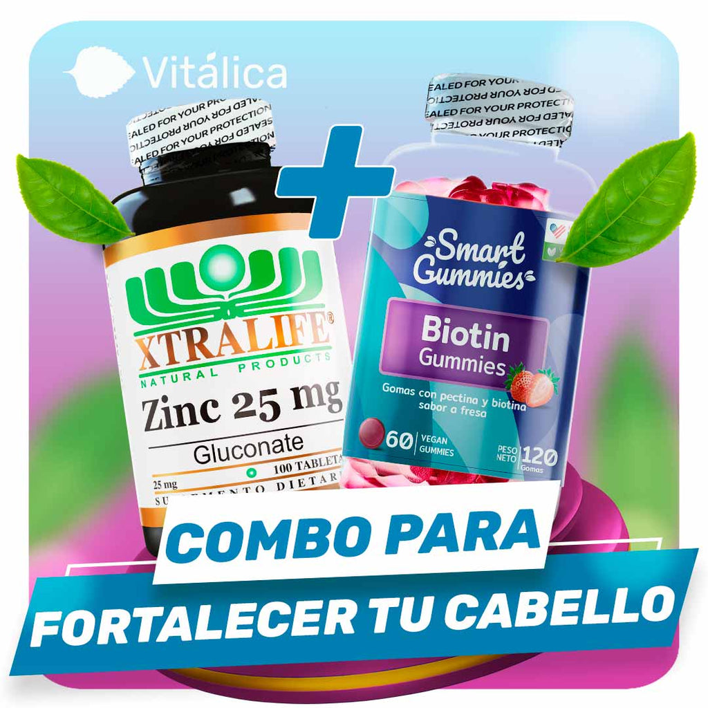 COMBO PARA FORTALECER TU CABELLO | Biotina en gomas + Zinc